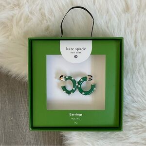 ♠️💚 kate spade new york x Target Green Pearl Polka Dot Hoop Earrings